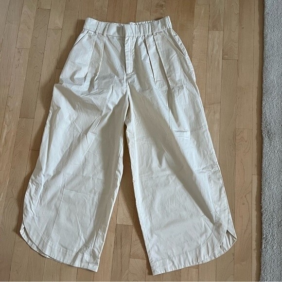 Anthropologie  Mare Mare Curved-Hem Chino Pants in Light Sand NWT - Picture 6 of 12